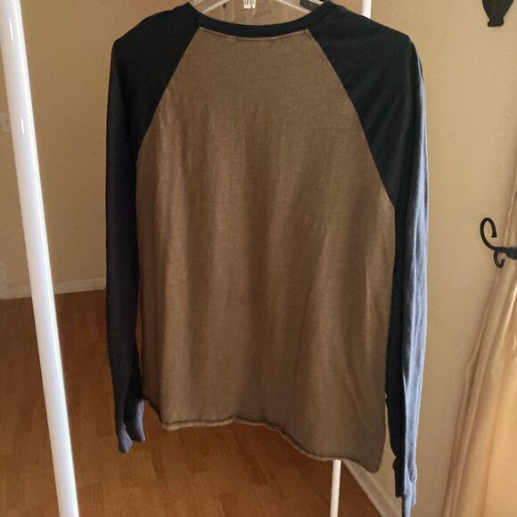 VANS Raglan Baseball Shirt Large Mens Long-Sleeve, Crew Neck, Brown & Dark Gray - Picture 3 of 6